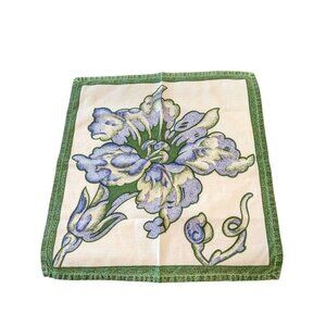 Vintage 1999 April Cornell Brand Napkins Lot Of 3 Green Purple Cotton